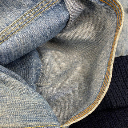 【中古品】【メンズ】 LEE SET リーセット USA製 TALON ZIP 70-80S RIB ZIP UP DENIM JACKET リブ ジップアップ デニム ジャケット アウター 146-260916-yn-14-izu サイズ：不明 カラー：ライトインディゴ 万代Net店