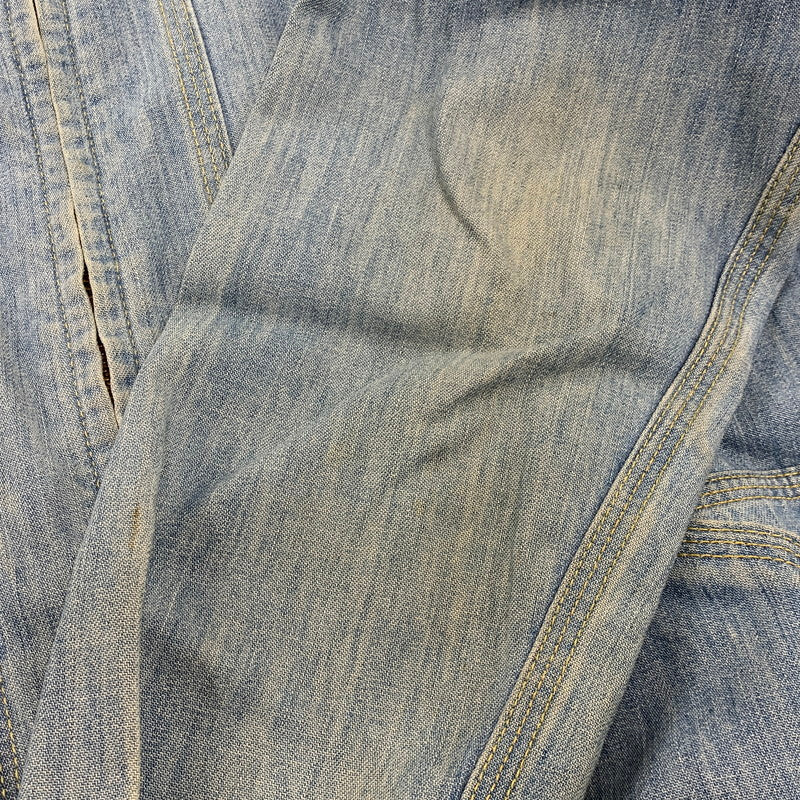 【中古品】【メンズ】 LEE SET リーセット USA製 TALON ZIP 70-80S RIB ZIP UP DENIM JACKET リブ ジップアップ デニム ジャケット アウター 146-260916-yn-14-izu サイズ：不明 カラー：ライトインディゴ 万代Net店