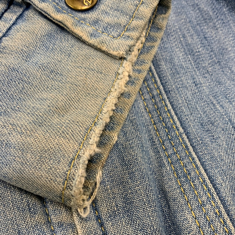 【中古品】【メンズ】 LEE SET リーセット USA製 TALON ZIP 70-80S RIB ZIP UP DENIM JACKET リブ ジップアップ デニム ジャケット アウター 146-260916-yn-14-izu サイズ：不明 カラー：ライトインディゴ 万代Net店