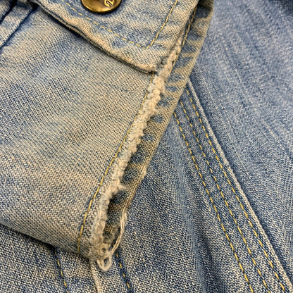 【中古品】【メンズ】 LEE SET リーセット USA製 TALON ZIP 70-80S RIB ZIP UP DENIM JACKET リブ ジップアップ デニム ジャケット アウター 146-260916-yn-14-izu サイズ：不明 カラー：ライトインディゴ 万代Net店