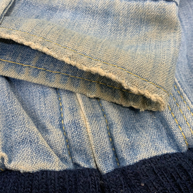 【中古品】【メンズ】 LEE SET リーセット USA製 TALON ZIP 70-80S RIB ZIP UP DENIM JACKET リブ ジップアップ デニム ジャケット アウター 146-260916-yn-14-izu サイズ：不明 カラー：ライトインディゴ 万代Net店
