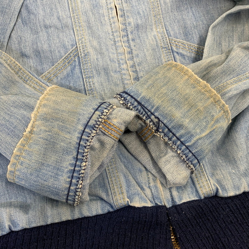 【中古品】【メンズ】 LEE SET リーセット USA製 TALON ZIP 70-80S RIB ZIP UP DENIM JACKET リブ ジップアップ デニム ジャケット アウター 146-260916-yn-14-izu サイズ：不明 カラー：ライトインディゴ 万代Net店