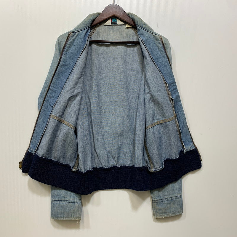 【中古品】【メンズ】 LEE SET リーセット USA製 TALON ZIP 70-80S RIB ZIP UP DENIM JACKET リブ ジップアップ デニム ジャケット アウター 146-260916-yn-14-izu サイズ：不明 カラー：ライトインディゴ 万代Net店