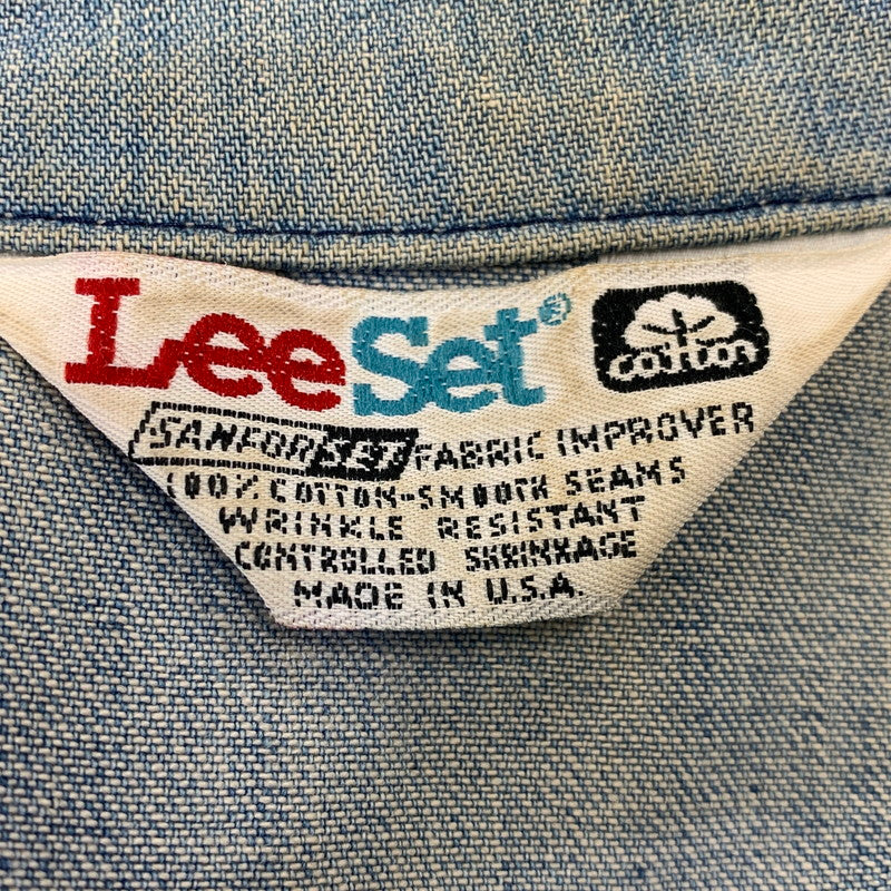 【中古品】【メンズ】 LEE SET リーセット USA製 TALON ZIP 70-80S RIB ZIP UP DENIM JACKET リブ ジップアップ デニム ジャケット アウター 146-260916-yn-14-izu サイズ：不明 カラー：ライトインディゴ 万代Net店