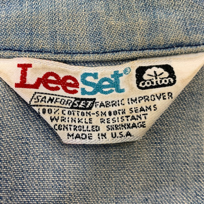 【中古品】【メンズ】 LEE SET リーセット USA製 TALON ZIP 70-80S RIB ZIP UP DENIM JACKET リブ ジップアップ デニム ジャケット アウター 146-260916-yn-14-izu サイズ：不明 カラー：ライトインディゴ 万代Net店