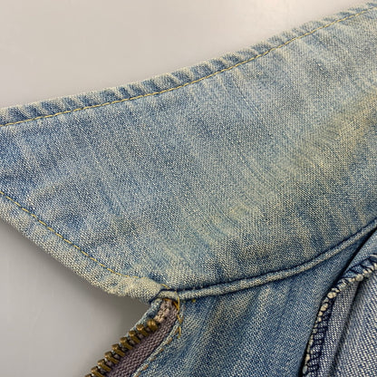 【中古品】【メンズ】 LEE SET リーセット USA製 TALON ZIP 70-80S RIB ZIP UP DENIM JACKET リブ ジップアップ デニム ジャケット アウター 146-260916-yn-14-izu サイズ：不明 カラー：ライトインディゴ 万代Net店