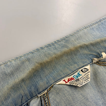 【中古品】【メンズ】 LEE SET リーセット USA製 TALON ZIP 70-80S RIB ZIP UP DENIM JACKET リブ ジップアップ デニム ジャケット アウター 146-260916-yn-14-izu サイズ：不明 カラー：ライトインディゴ 万代Net店