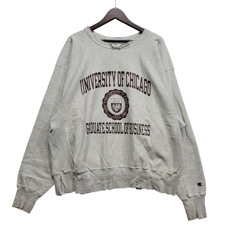 【現状渡し品】【メンズ】 CHAMPION チャンピオン 90S UNIVERSITY OF CHICAGO REVERSE WEAVE SWEATSHIRT ユニバーシティ オブ シカゴ リバース ウィーブ スウェットシャツ トップス 長袖 146-260903-ya-12-izu サイズ：XL カラー：グレー 万代Net店