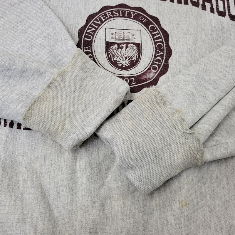 【現状渡し品】【メンズ】 CHAMPION チャンピオン 90S UNIVERSITY OF CHICAGO REVERSE WEAVE SWEATSHIRT ユニバーシティ オブ シカゴ リバース ウィーブ スウェットシャツ トップス 長袖 146-260903-ya-12-izu サイズ：XL カラー：グレー 万代Net店