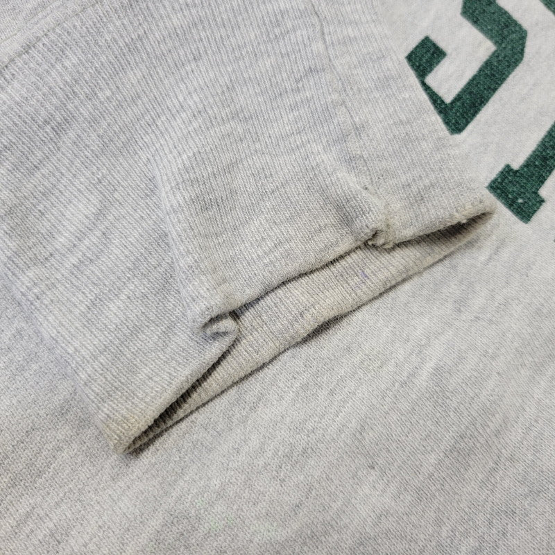 【中古品】【メンズ】 CHAMPION チャンピオン トリコタグ中期 染み込みプリント USA製 80S MICHIGAN STATE REVERSE WEAVE SWEATSHIRT リバースウィーブ スウェットシャツ トップス 長袖 146-260904-cs-01-izu サイズ：XL カラー：グレー 万代Net店