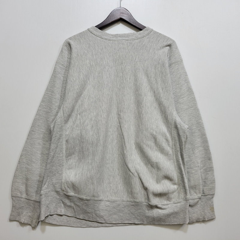 【中古品】【メンズ】 CHAMPION チャンピオン トリコタグ中期 染み込みプリント USA製 80S MICHIGAN STATE REVERSE WEAVE SWEATSHIRT リバースウィーブ スウェットシャツ トップス 長袖 146-260904-cs-01-izu サイズ：XL カラー：グレー 万代Net店
