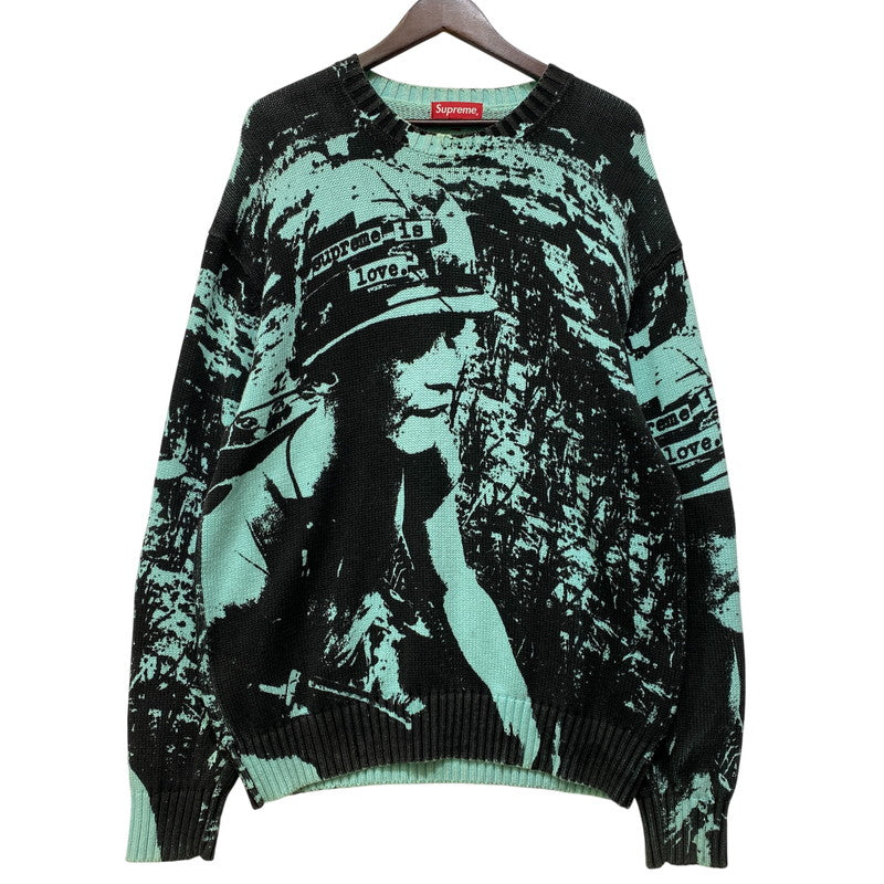 【中古品】【メンズ】 SUPREME シュプリーム 19FW IS LOVE SWEATER イズ ラブ セーター トップス 長袖 149-260904-cs-02-izu サイズ：M カラー：BRIGHT TEAL 万代Net店