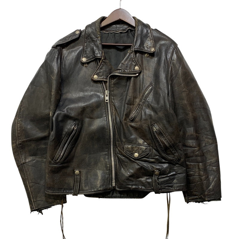 【ジャンク品】【メンズ】 SCHOTT ショット LEATHER DOUBLE RIDERS JACKET レザー ダブル ライダース ジャケット アウター 145-260905-cs-09-izu サイズ：44 カラー：ブラック 万代Net店