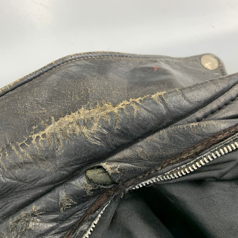 【ジャンク品】【メンズ】 SCHOTT ショット LEATHER DOUBLE RIDERS JACKET レザー ダブル ライダース ジャケット アウター 145-260905-cs-09-izu サイズ：44 カラー：ブラック 万代Net店