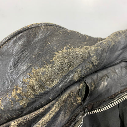【ジャンク品】【メンズ】 SCHOTT ショット LEATHER DOUBLE RIDERS JACKET レザー ダブル ライダース ジャケット アウター 145-260905-cs-09-izu サイズ：44 カラー：ブラック 万代Net店
