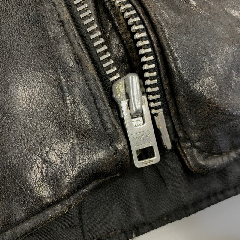 【ジャンク品】【メンズ】 SCHOTT ショット LEATHER DOUBLE RIDERS JACKET レザー ダブル ライダース ジャケット アウター 145-260905-cs-09-izu サイズ：44 カラー：ブラック 万代Net店