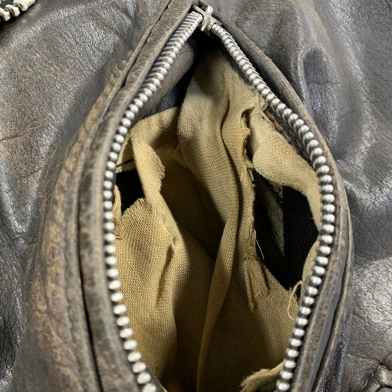 【ジャンク品】【メンズ】 SCHOTT ショット LEATHER DOUBLE RIDERS JACKET レザー ダブル ライダース ジャケット アウター 145-260905-cs-09-izu サイズ：44 カラー：ブラック 万代Net店