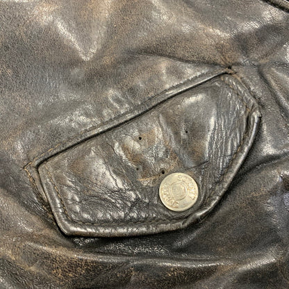 【ジャンク品】【メンズ】 SCHOTT ショット LEATHER DOUBLE RIDERS JACKET レザー ダブル ライダース ジャケット アウター 145-260905-cs-09-izu サイズ：44 カラー：ブラック 万代Net店