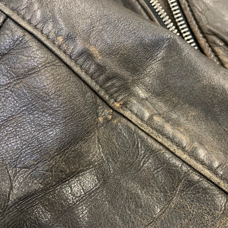 【ジャンク品】【メンズ】 SCHOTT ショット LEATHER DOUBLE RIDERS JACKET レザー ダブル ライダース ジャケット アウター 145-260905-cs-09-izu サイズ：44 カラー：ブラック 万代Net店