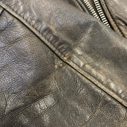 【ジャンク品】【メンズ】 SCHOTT ショット LEATHER DOUBLE RIDERS JACKET レザー ダブル ライダース ジャケット アウター 145-260905-cs-09-izu サイズ：44 カラー：ブラック 万代Net店