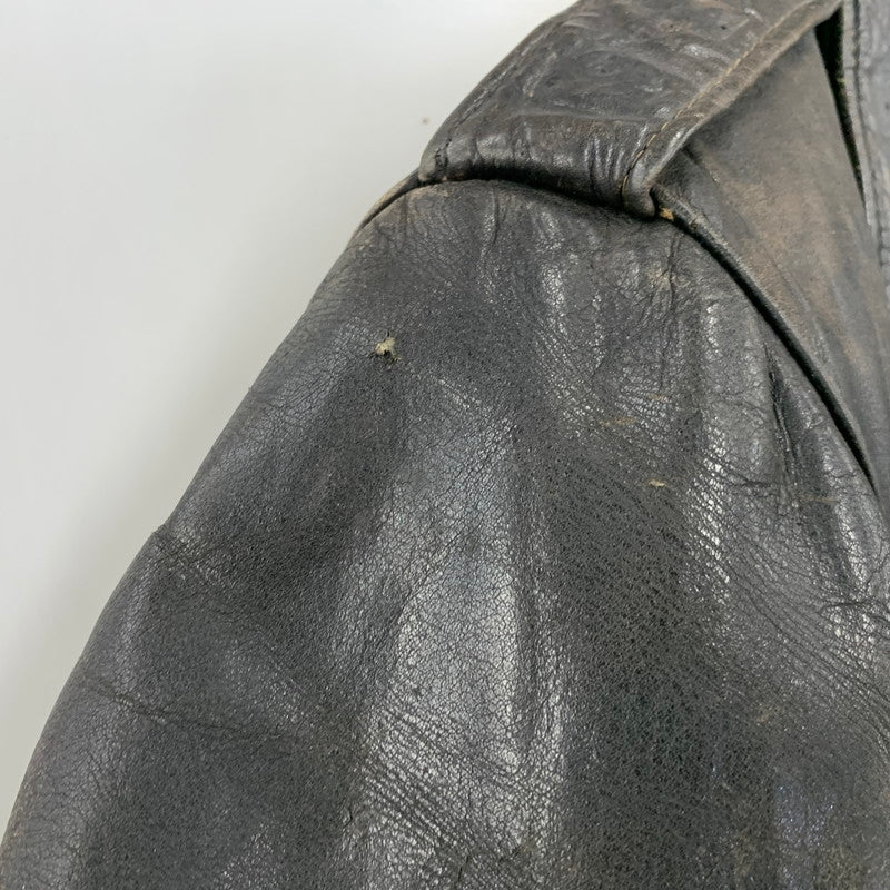 【ジャンク品】【メンズ】 SCHOTT ショット LEATHER DOUBLE RIDERS JACKET レザー ダブル ライダース ジャケット アウター 145-260905-cs-09-izu サイズ：44 カラー：ブラック 万代Net店
