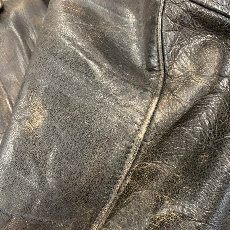 【ジャンク品】【メンズ】 SCHOTT ショット LEATHER DOUBLE RIDERS JACKET レザー ダブル ライダース ジャケット アウター 145-260905-cs-09-izu サイズ：44 カラー：ブラック 万代Net店