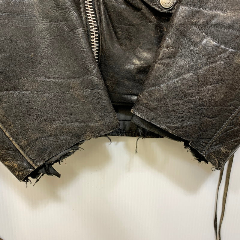 【ジャンク品】【メンズ】 SCHOTT ショット LEATHER DOUBLE RIDERS JACKET レザー ダブル ライダース ジャケット アウター 145-260905-cs-09-izu サイズ：44 カラー：ブラック 万代Net店