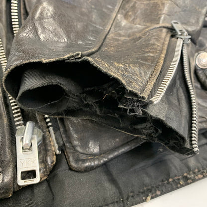 【ジャンク品】【メンズ】 SCHOTT ショット LEATHER DOUBLE RIDERS JACKET レザー ダブル ライダース ジャケット アウター 145-260905-cs-09-izu サイズ：44 カラー：ブラック 万代Net店