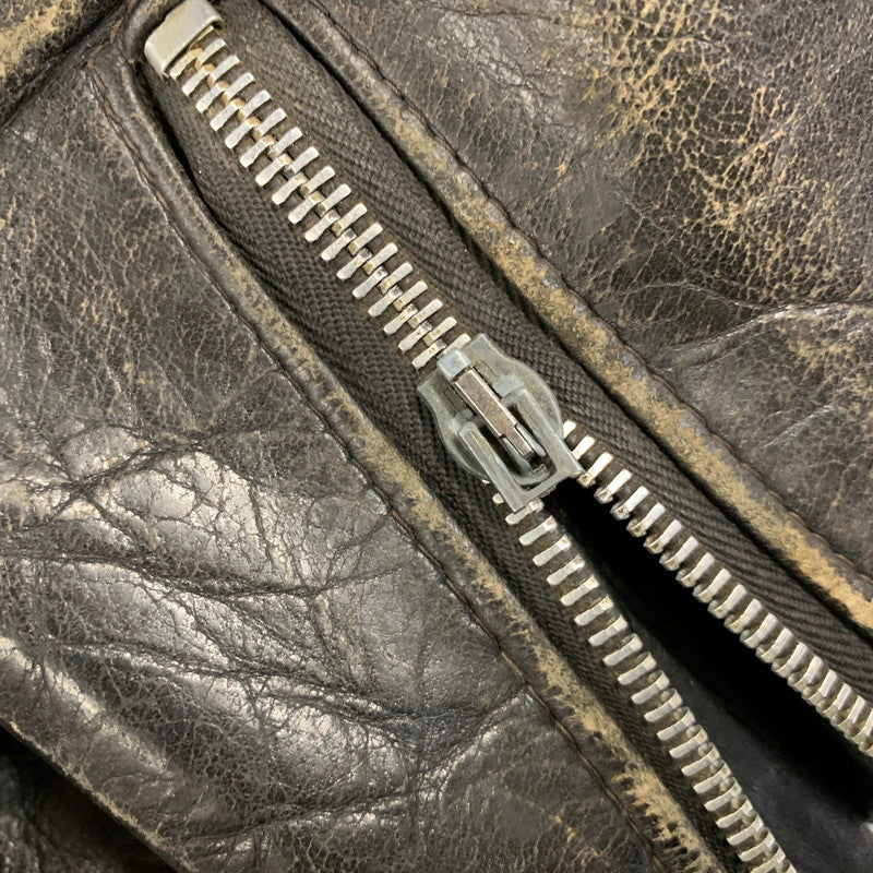 【ジャンク品】【メンズ】 SCHOTT ショット LEATHER DOUBLE RIDERS JACKET レザー ダブル ライダース ジャケット アウター 145-260905-cs-09-izu サイズ：44 カラー：ブラック 万代Net店