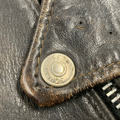 【ジャンク品】【メンズ】 SCHOTT ショット LEATHER DOUBLE RIDERS JACKET レザー ダブル ライダース ジャケット アウター 145-260905-cs-09-izu サイズ：44 カラー：ブラック 万代Net店