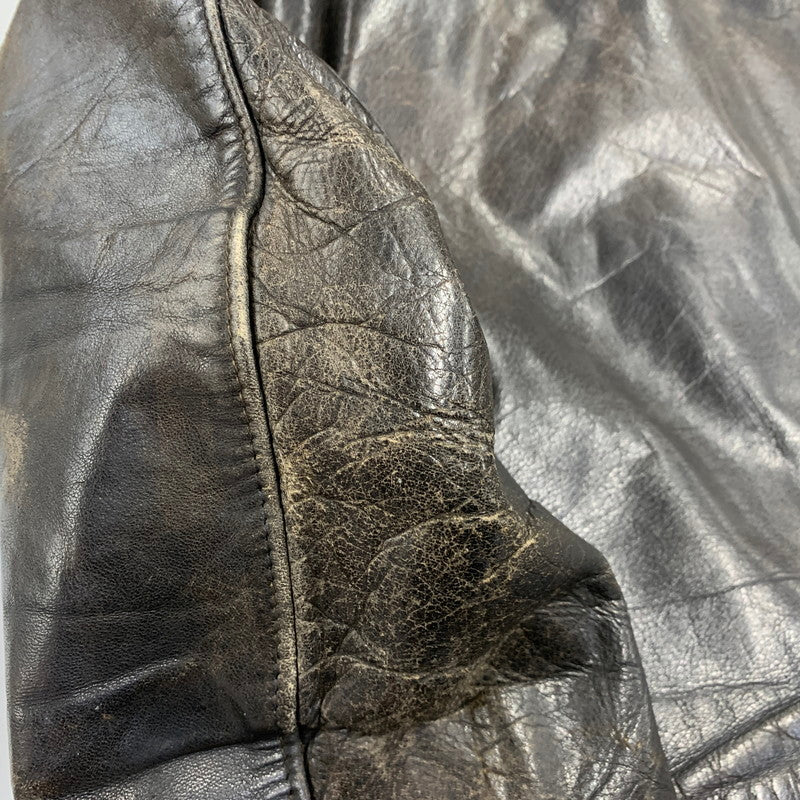【ジャンク品】【メンズ】 SCHOTT ショット LEATHER DOUBLE RIDERS JACKET レザー ダブル ライダース ジャケット アウター 145-260905-cs-09-izu サイズ：44 カラー：ブラック 万代Net店