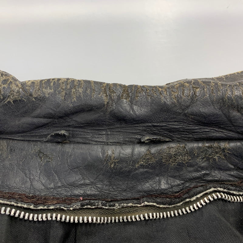 【ジャンク品】【メンズ】 SCHOTT ショット LEATHER DOUBLE RIDERS JACKET レザー ダブル ライダース ジャケット アウター 145-260905-cs-09-izu サイズ：44 カラー：ブラック 万代Net店