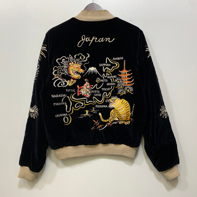 【中古品】【メンズ】 PINK DRAGON ピンクドラゴン 別珍 JAPAN MAP×DRAGON 30TH SOUVENIR JACKET ３０周年 スーベニア ジャケット アウター 145-260905-cs-08-izu サイズ：不明 カラー：ブラック/ホワイト 万代Net店