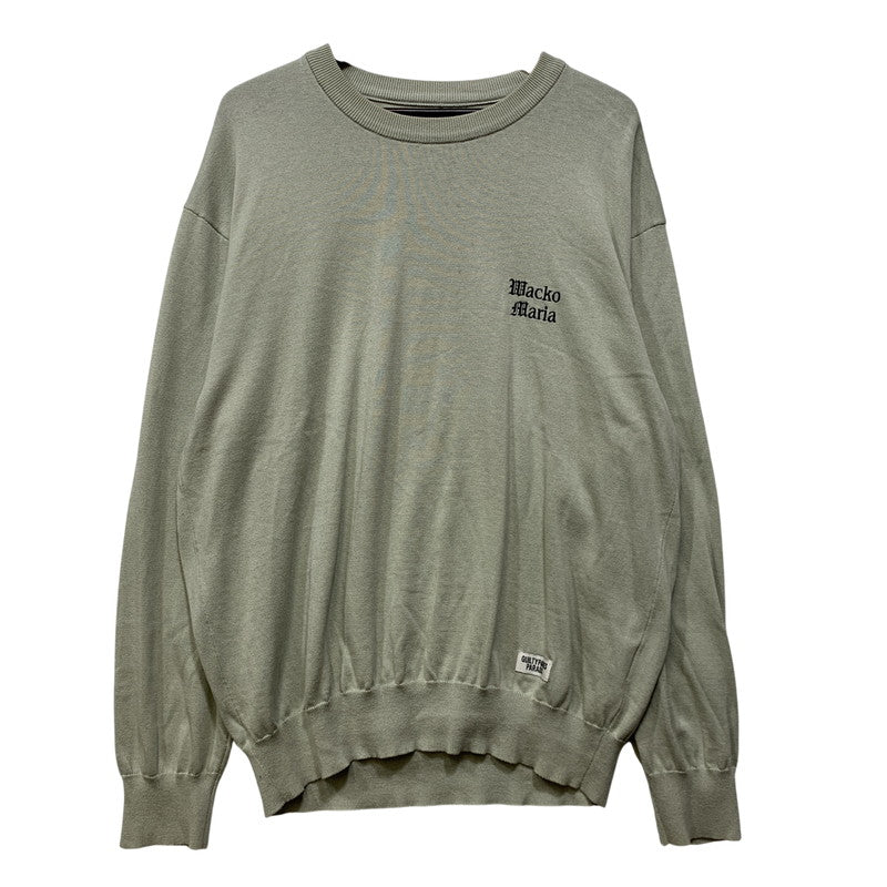 【中古品】【メンズ】 WACKO MARIA ワコマリア COTTON KNIT SWEATER コットン ニット セーター トップス 142-260904-kh-02-izu サイズ：L カラー：グレー系 万代Net店
