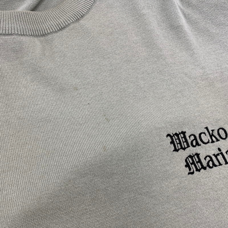 【中古品】【メンズ】 WACKO MARIA ワコマリア COTTON KNIT SWEATER コットン ニット セーター トップス 142-260904-kh-02-izu サイズ：L カラー：グレー系 万代Net店