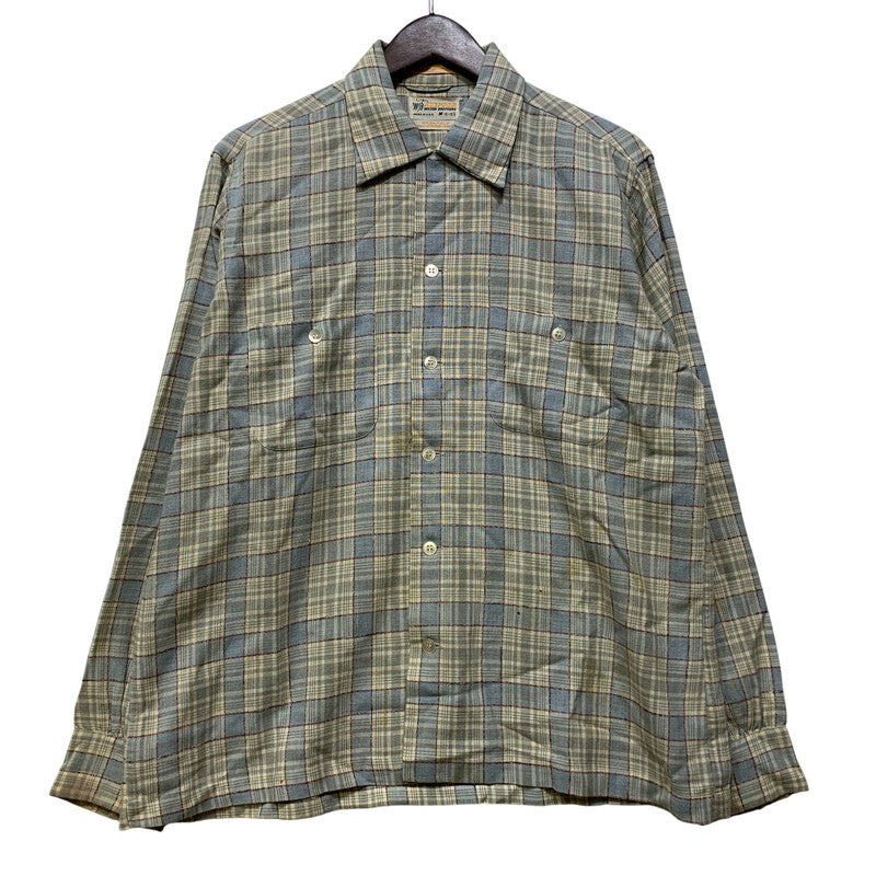 【現状渡し品】【メンズ】 SKIPPER BY WILSON BROTHERS スキッパー ウィルソン ブラザーズ WOOL RAYON OPENCOLLAR CHECK SHIRT オープンカラー チェック シャツ 146-260904-kh-04-izu サイズ：M カラー：マルチ 万代Net店