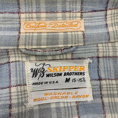 【現状渡し品】【メンズ】 SKIPPER BY WILSON BROTHERS スキッパー ウィルソン ブラザーズ WOOL RAYON OPENCOLLAR CHECK SHIRT オープンカラー チェック シャツ 146-260904-kh-04-izu サイズ：M カラー：マルチ 万代Net店