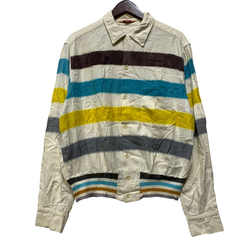 【中古品】【メンズ】 PENNEY'S TOWNCRAFT ペニーズ タウンクラフト BORDER OPENCOLLAR SHIRT ボーダー オープンカラー シャツ トップス 146-260904-kh-03-izu サイズ：L カラー：マルチ 万代Net店