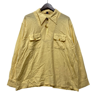 【中古品】【メンズ】 PILGRIM ピルグリム 50’S LOOP BUTTON RAYON GABARDINE PULLOVER SHIRT ループ ボタン レーヨン ギャバジン プルオーバー シャツ トップス 長袖 146-260904-cs-10-izu サイズ：L カラー：イエロー 万代Net店