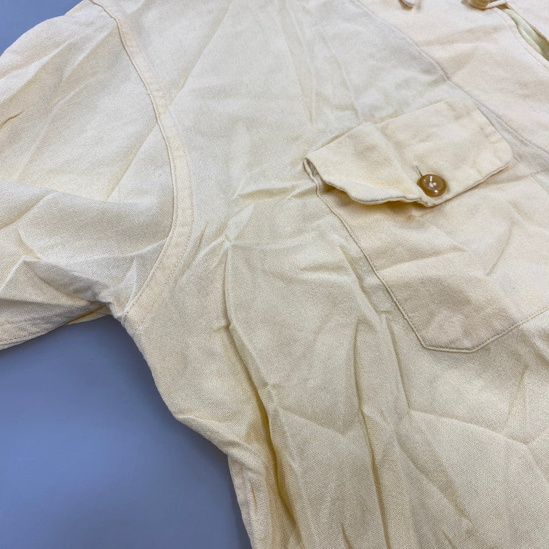【中古品】【メンズ】 PILGRIM ピルグリム 50’S LOOP BUTTON RAYON GABARDINE PULLOVER SHIRT ループ ボタン レーヨン ギャバジン プルオーバー シャツ トップス 長袖 146-260904-cs-10-izu サイズ：L カラー：イエロー 万代Net店