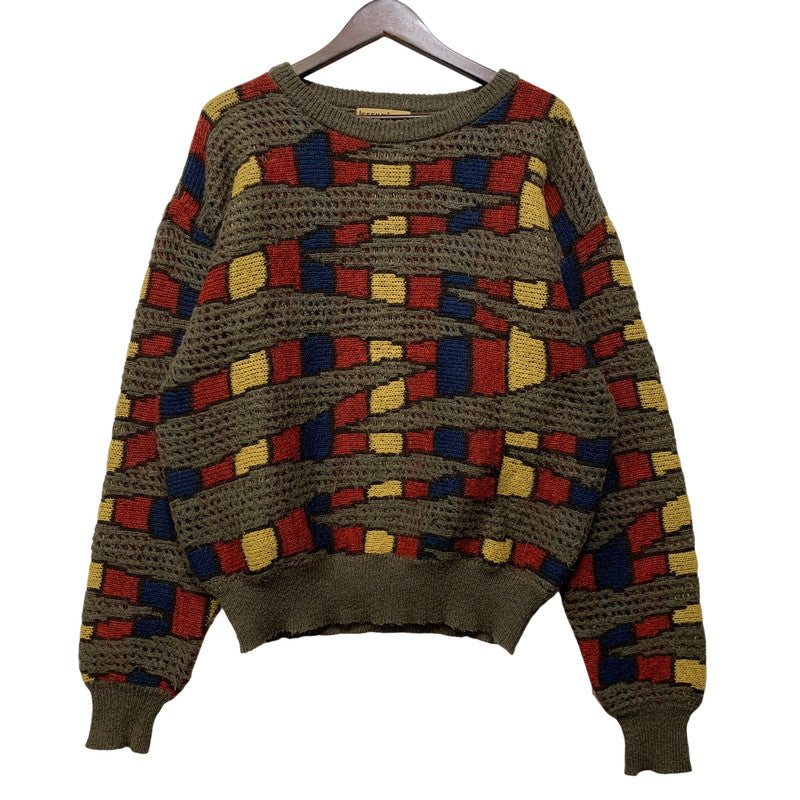 【中古品】【メンズ】 ISSEY MIYAKE BY ALL STYLE イッセイミヤケ オールスタイル ALL STYLE タグ COLORBLOCK KNIT SHIRT カラー ブロック ニット シャツ トップス 140-260904-kh-01-izu カラー：マルチ 万代Net店