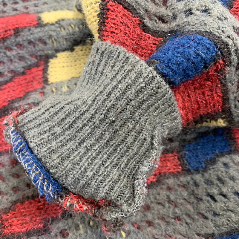 【中古品】【メンズ】 ISSEY MIYAKE BY ALL STYLE イッセイミヤケ オールスタイル ALL STYLE タグ COLORBLOCK KNIT SHIRT カラー ブロック ニット シャツ トップス 140-260904-kh-01-izu カラー：マルチ 万代Net店