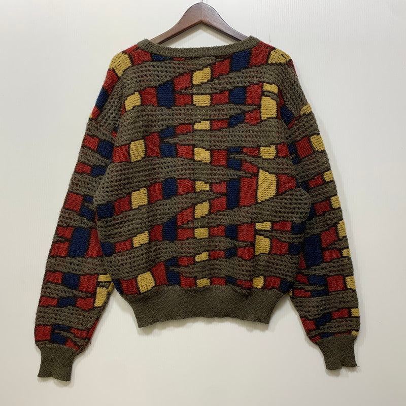 【中古品】【メンズ】 ISSEY MIYAKE BY ALL STYLE イッセイミヤケ オールスタイル ALL STYLE タグ COLORBLOCK KNIT SHIRT カラー ブロック ニット シャツ トップス 140-260904-kh-01-izu カラー：マルチ 万代Net店