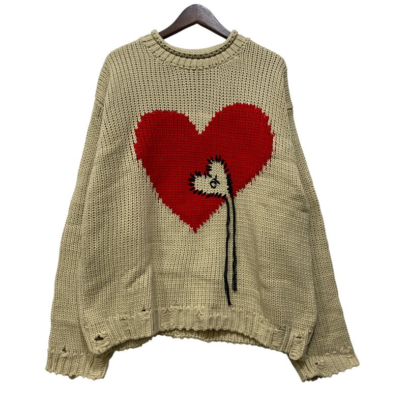 【中古品】【メンズ】 OY オーワイ HEART STITCH DESTROYED KNIT ハートステッチ ニット 147-260914-as-01-izu サイズ：F カラー：ベージュ 万代Net店