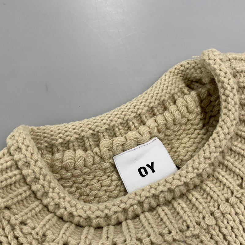 【中古品】【メンズ】 OY オーワイ HEART STITCH DESTROYED KNIT ハートステッチ ニット 147-260914-as-01-izu サイズ：F カラー：ベージュ 万代Net店