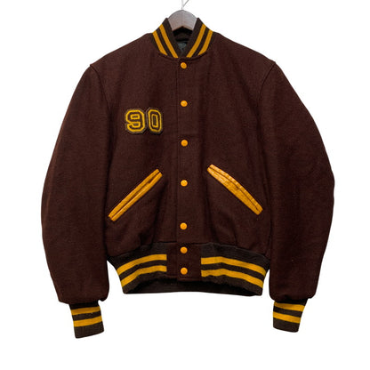 【中古品】【メンズ】 DELONG デロング STADIUM JACKET スタジアムジャケット スタジャン 146-260914-as-04-izu サイズ：36 カラー：ブラウン系×イエロー 万代Net店