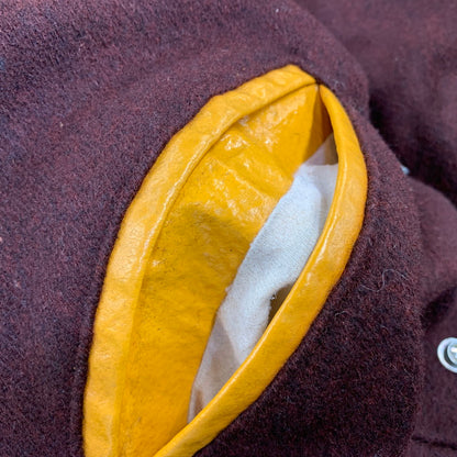 【中古品】【メンズ】 DELONG デロング STADIUM JACKET スタジアムジャケット スタジャン 146-260914-as-04-izu サイズ：36 カラー：ブラウン系×イエロー 万代Net店