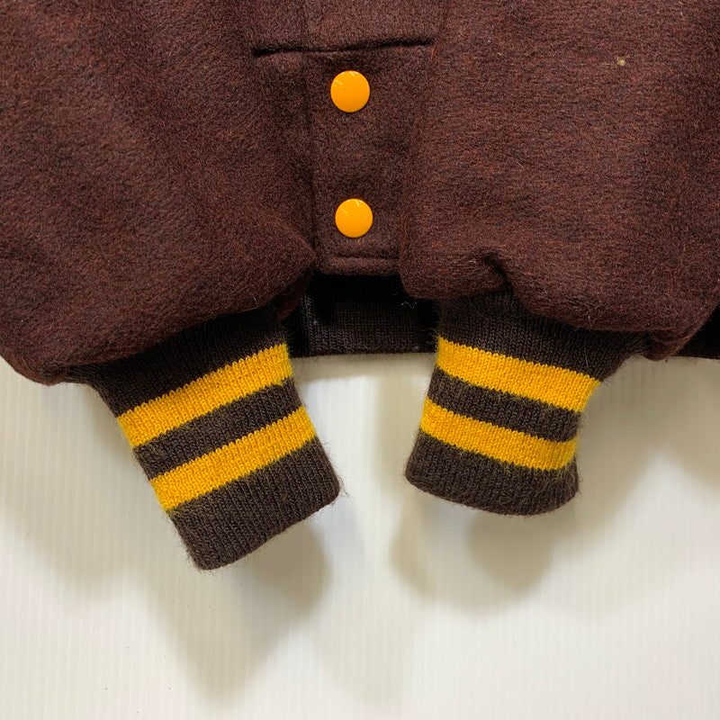 【中古品】【メンズ】 DELONG デロング STADIUM JACKET スタジアムジャケット スタジャン 146-260914-as-04-izu サイズ：36 カラー：ブラウン系×イエロー 万代Net店