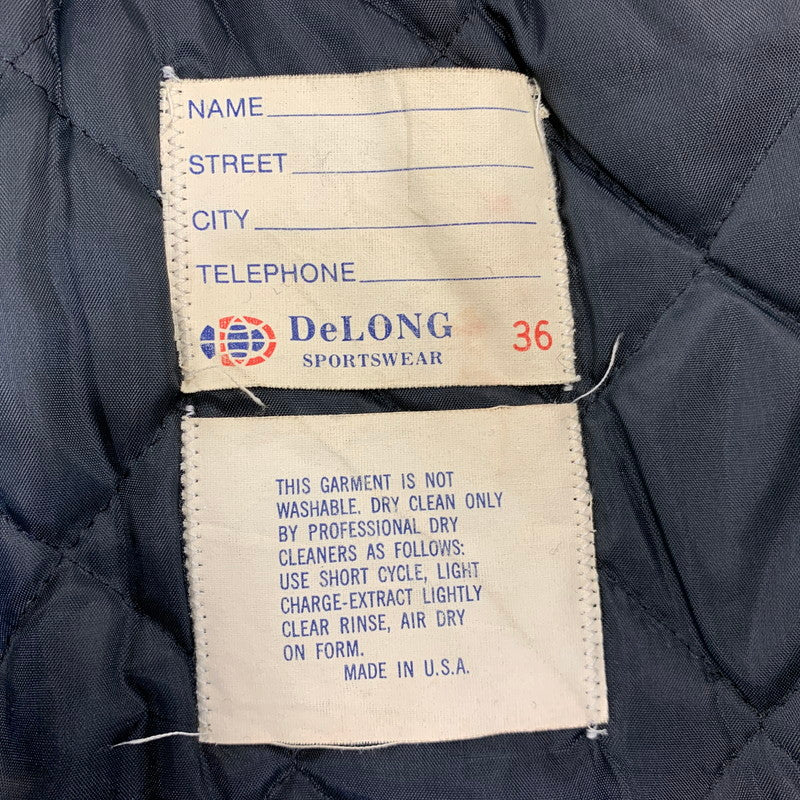 【中古品】【メンズ】 DELONG デロング STADIUM JACKET スタジアムジャケット スタジャン 146-260914-as-04-izu サイズ：36 カラー：ブラウン系×イエロー 万代Net店