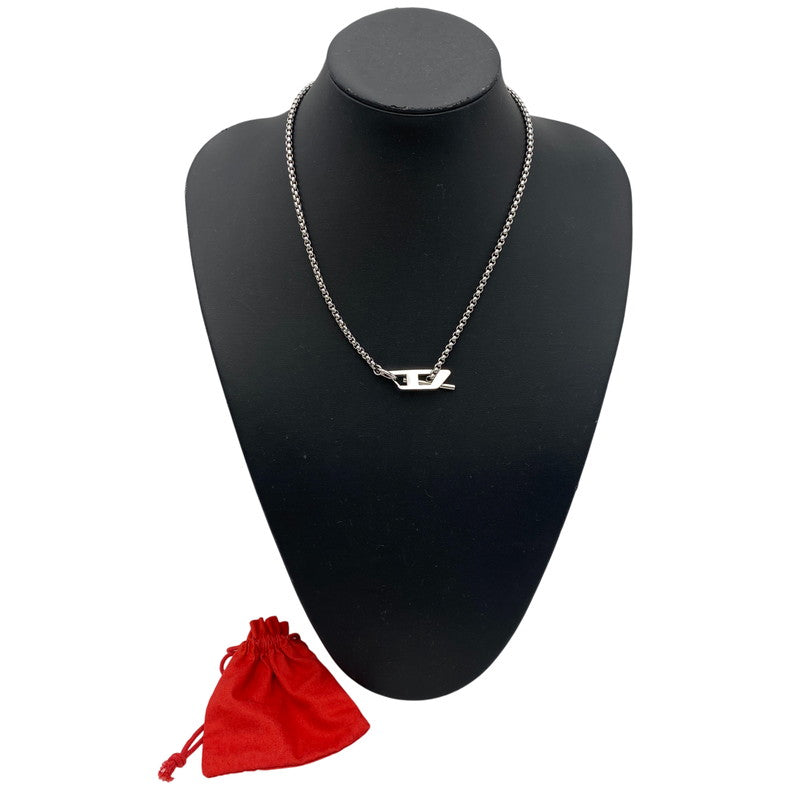 【中古品】【メンズ/レディース】 DIESEL ディーゼル DX1477040 STEEL D LOGO CHAIN NECKLACE スチール ディー ロゴ チェーン ネックレス アクセサリー 192-260904-cs-06-izu カラー：シルバー 万代Net店